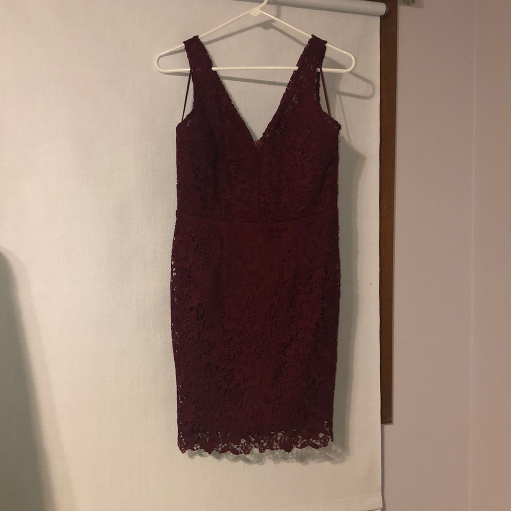 lace red dress